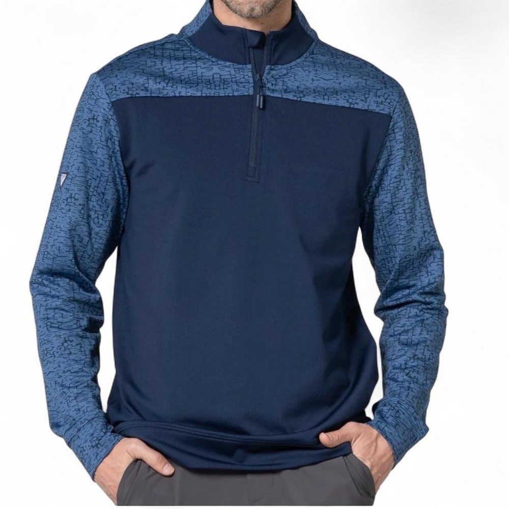 Levelwear Mens Siren Quarter Zip Performance Pullover Navy Blue, size small NWT